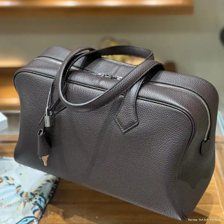 Affordable Palladium Hardware Clemence Victoria Bag Hermes Leather Coffee In Travel 0419